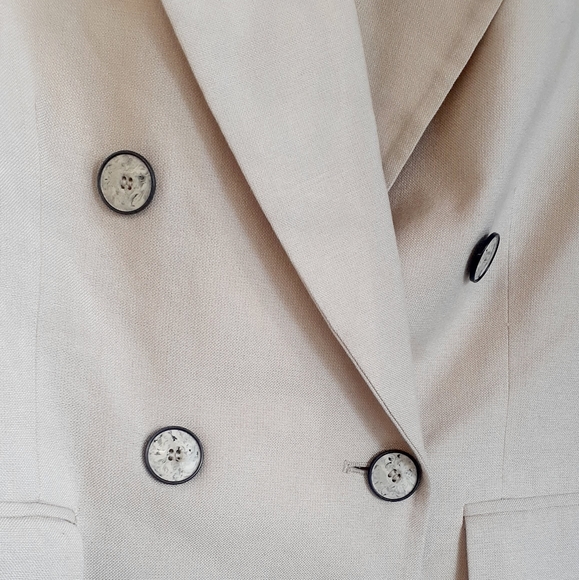 Evan Picone cream Nude Wool ? Blazer crop Jacket size 10 - Picture 2 of 13